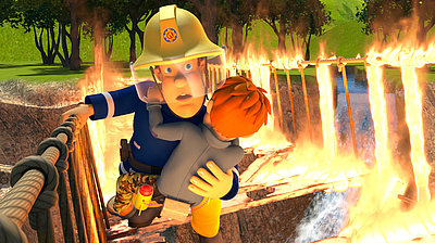 Szenenbild aus dem Film „Feuerwehrmann Sam - Plötzlich Filmheld“