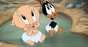 Szenenbild aus dem Film „Ein klebriges Abenteuer: Duffy Duck und Schweinchen Dick retten den Planeten“